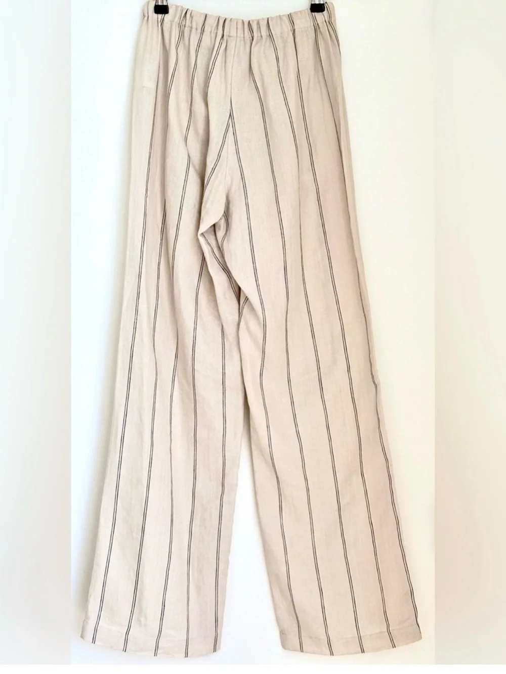 NWOT Reformation Relaxed Olina Striped Linen Pants in Oatmeal & Black | XS